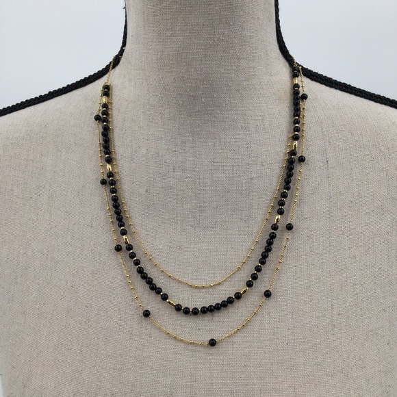 gorjana 18k gold plated onyx layered necklace - Picture 4 of 8